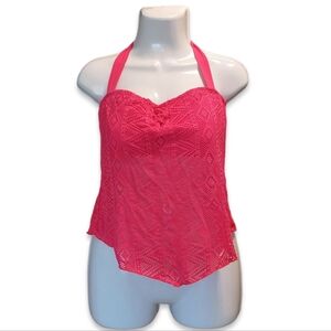 Aquatique - Women's Pink Lace Tankini Size M
